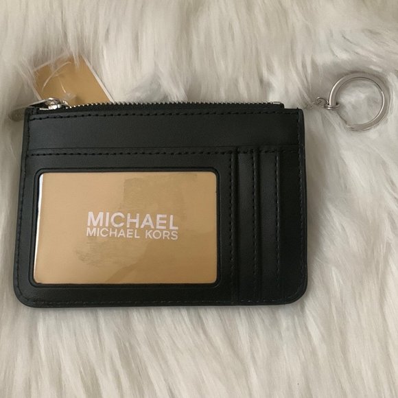 MICHAEL KORS Small Coin Card Case in Black/Silver - Picture 3 of 3